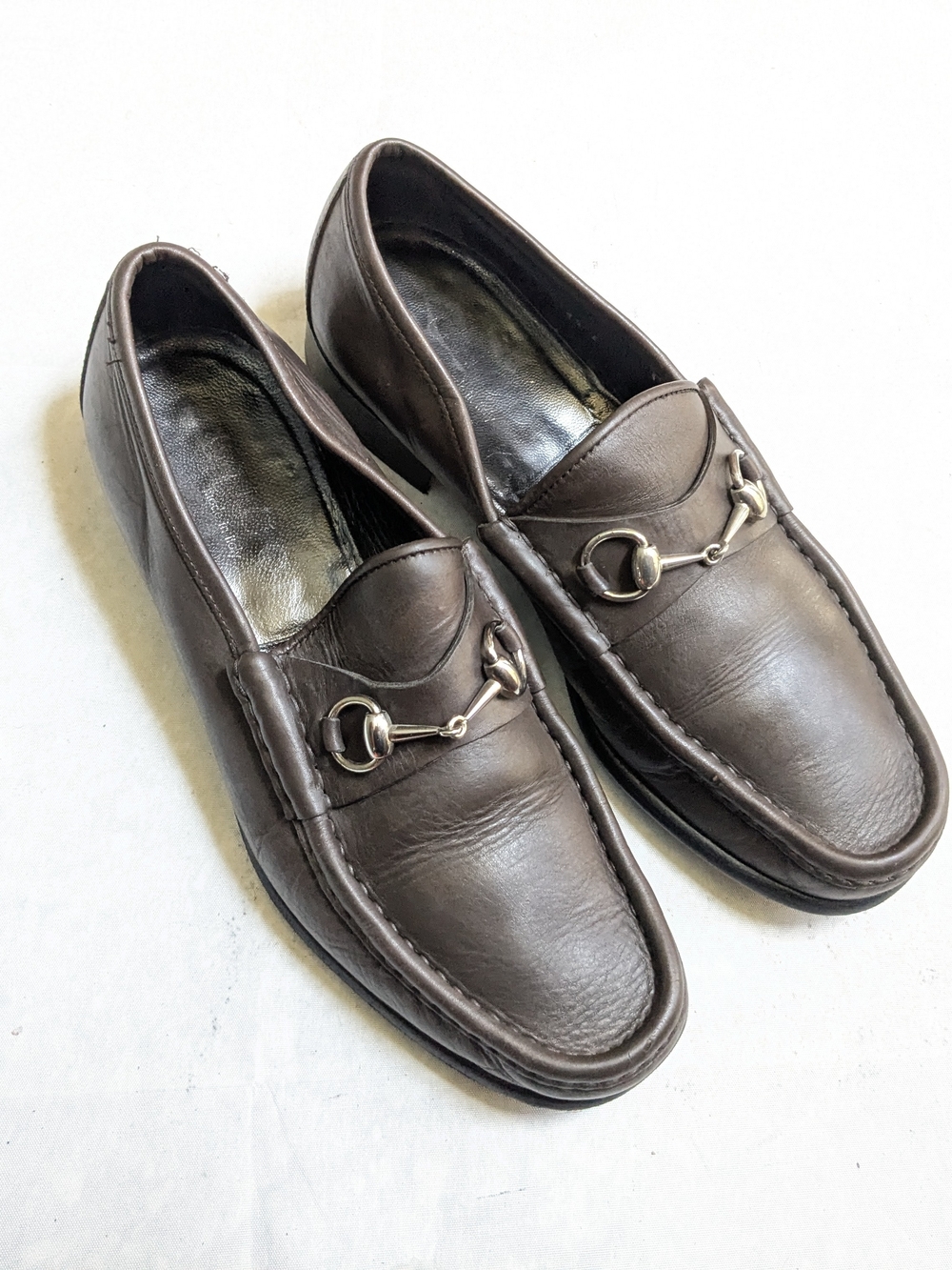 Gucci Horsebit Loafers Brown Leather Men 10.5 43.5